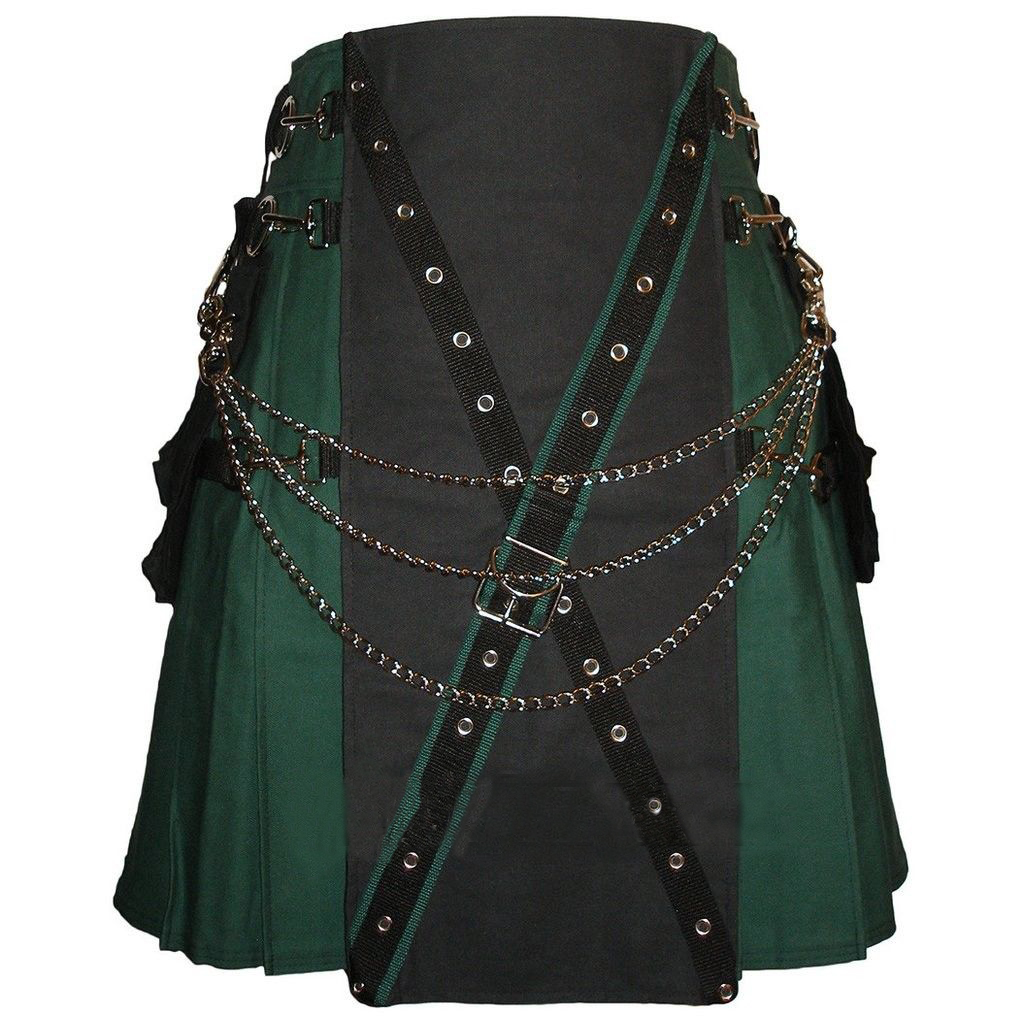 MENS-GREEN-AND-BLACK-CANVAS-CARGO-STYLISH-UTILITY-KILT1.jpg