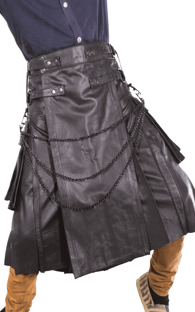 GOTHIC LEATHER KILT WITH CHAIN GOTHIC LEATHER KILT WITH CHAIN