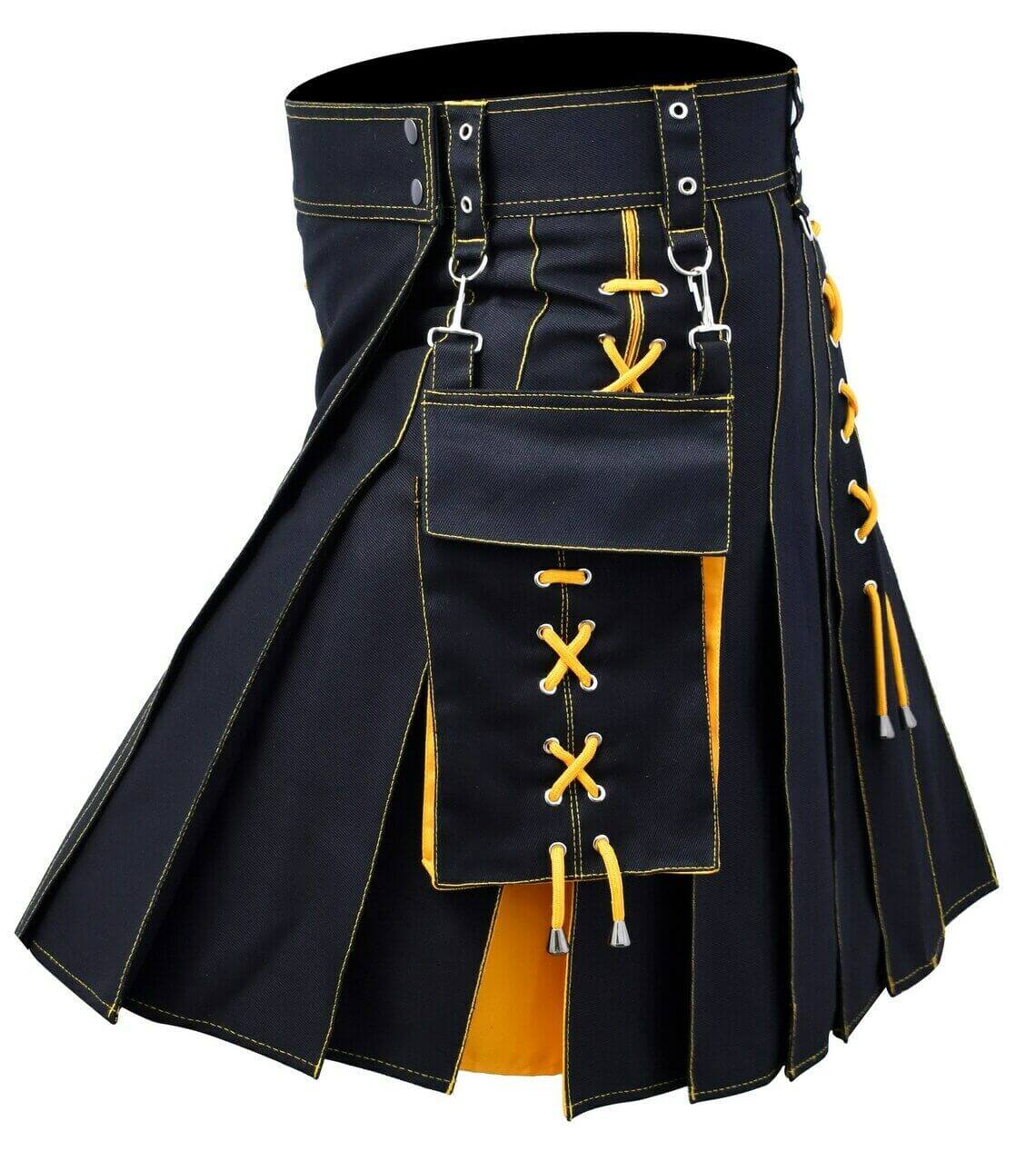 Kilts for Men, Utility Kilt, 100% Cotton Jeans Men's Kilt
