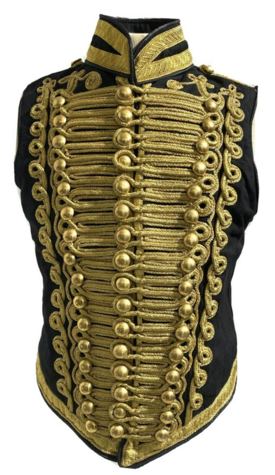 New Ceremonial Military Jacket Black with Gold Braiding Hussar - Image 3