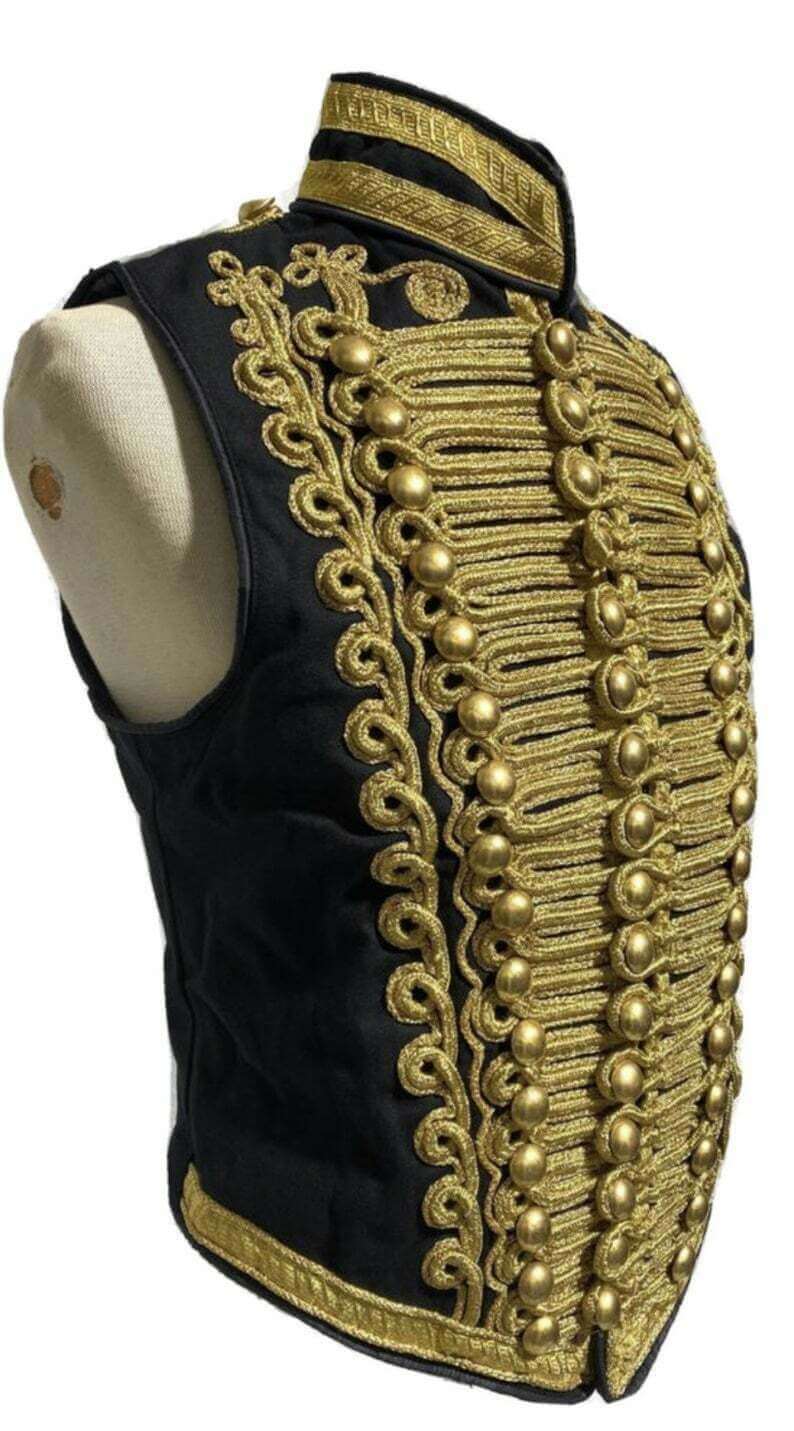 New Ceremonial Military Jacket Black with Gold Braiding Hussar - Image 2