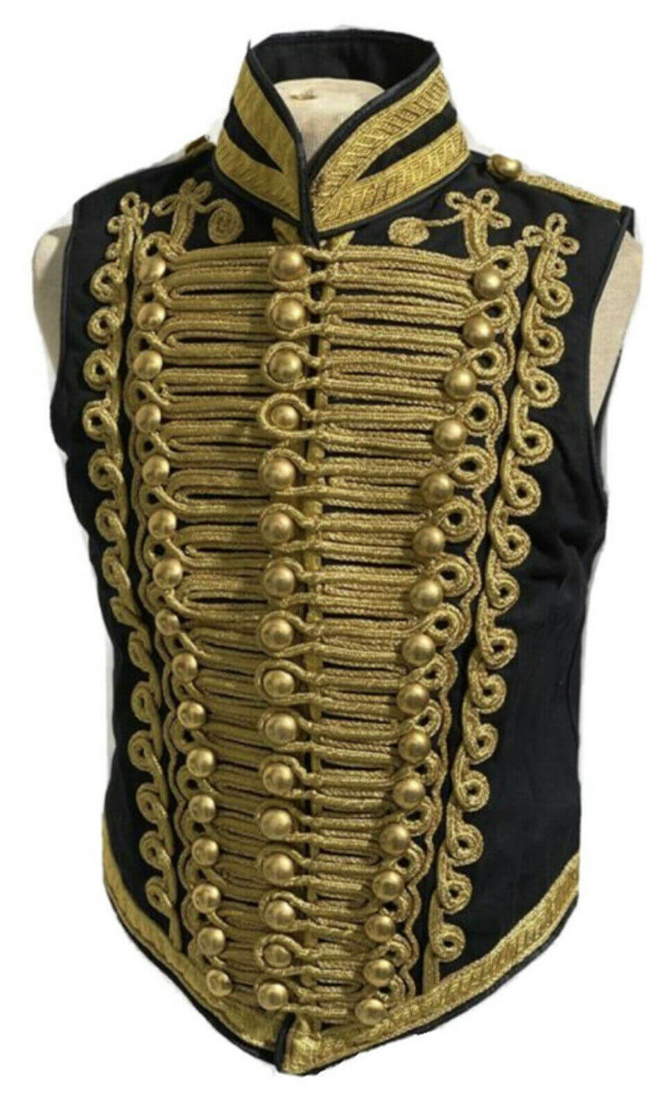 New Ceremonial Military Jacket Black with Gold Braiding Hussar