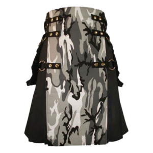 BLACK CANVAS URBAN CAMOUFLAGE CARGO UTILITY KILT